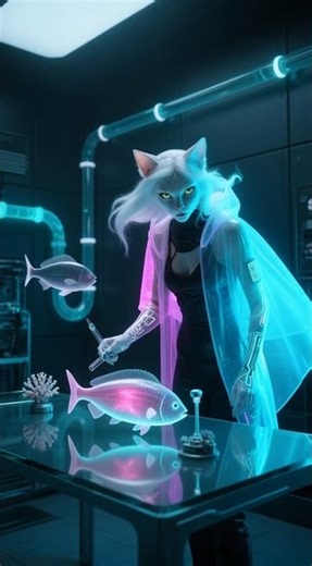 “She Stares Into the Future: The Feline Biohacker Awakens”