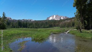 Lassen Volcanic National Park Lassen Peak and Kings Creek Meadow Time Lapse California USA