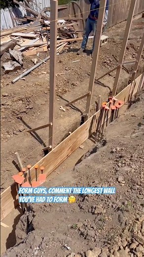 The first step to building a #Concrete Retaining Wall | How To Form A Retaining Wall | #construction