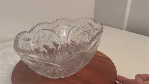 Antique Cut Glass Bowl Large 12" American Brilliant Handcut Crystal Pear Hobstar - Etsy Australia