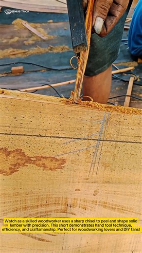 Woodworking Precision: Hand Chisel vs Timber – Fast Clean Cut in Action!