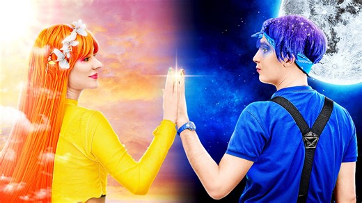 Day and Night Showdown: Sibling Rivalry in One Colored House Challenge