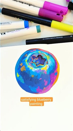 colorful blueberry painting #paintingprocess #foodart #blueberry #sketchbook #drawing #aestheticart