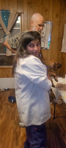 Jaxx's getting check by Dr.Zoo of Family Animal Hospital of Friendswood. First distemper vaccine, checking for any dermoids, plus worming 3rd day. | Rhodesian Ridgebacks at Hunterson Farms