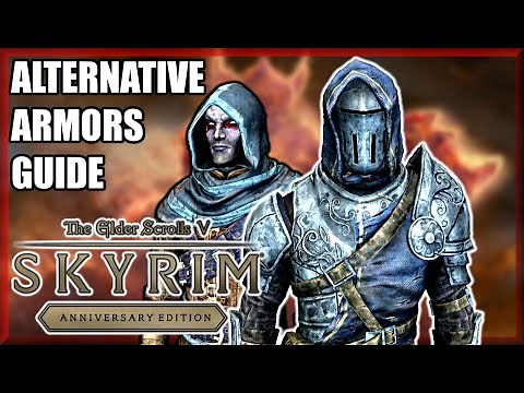 All 15 New ALTERNATIVE ARMORS (Silver, Daedric, Dragon, Stalhrim, etc...) - TESV: Skyrim AE Guide