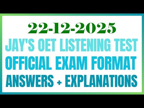 OET READING TEST 22.12.2025 #oet #oetexam #oetnursing #oetlisteningtest