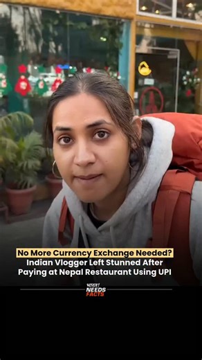 Bharat Needs Facts on Instagram: "An Indian vlogger, Shweta Rathore (@reckless.shweta), recently shared her experience from Kathmandu, Nepal, where she paid for a meal at a local restaurant using India’s BHIM UPI instead of cash or currency exchange. At the payment counter, she noticed a QR code linked to Nepal’s local Fonepay network. When she scanned it using the BHIM app, she was prompted to activate international transactions. Once enabled, the payment went through instantly, even though the