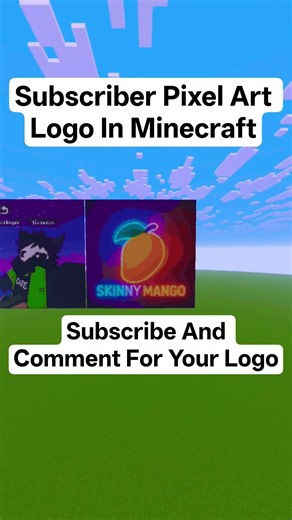 ​@SKINNYMANGO10's Pixel Art Logo In Minecraft #SkinnyMango10 #Minecraft #PixelArt #MinecraftBuild