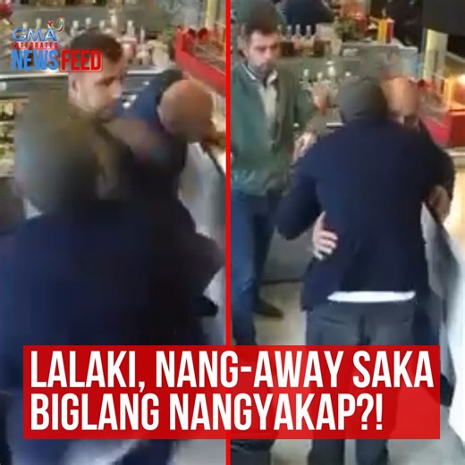 Huli sa CCTV ng isang cafe ang ginawa ng isang lalaki na matapang noong una, pero biglang bumait?! Sinugod niya ang isang customer pero ilang segundo lang, bigla siyang yumakap sa kanyang inaaway. Kung bakit, alamin sa video. | GMA News