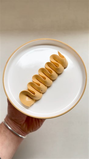 This caramel cremeux is like a slightly lighter pastry cream, with rich caramel notes and a perfectly stable texture. Find the full recipe here: https://mattadlard.com/recipes/caramel-cremeux/ | Matt Adlard