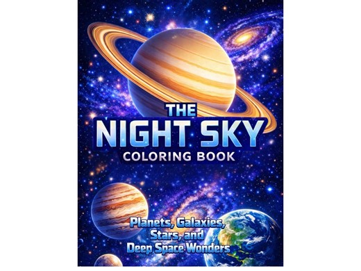 Night Sky Coloring Book PDF – Planets, Galaxies, Stars & Space Art - Etsy UK