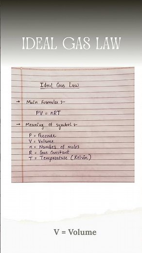 Ideal Gas Law Formula | PV = nRT | Chemistry Quick Revision 👍