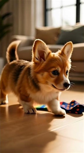 Tiny Puppy Becomes a Sock Thief 🧦🐶