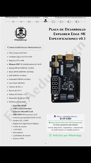 Placas FPGA Explorer-Gowin con proyectos incluidos #FPGA #IngenieriaElectronica #TechNews2026 #Maker
