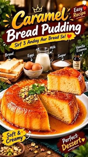 🍮 Bread Pudding Recipe #cooking #food #viral #youtubeshorts