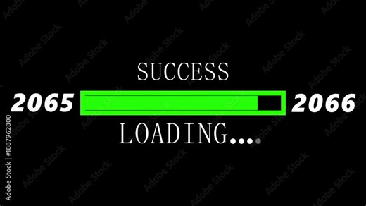 Loading bar from 2065 to 2066 new year transfer animation. Almost reaching New Year ,LOADING...text, alongside a success loading Success Loading Progress Bar Concept with Future Years