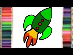Easy Rocket Drawing for Kids | Simple Space Rocket Step-by-Step Tutorial 🚀✨