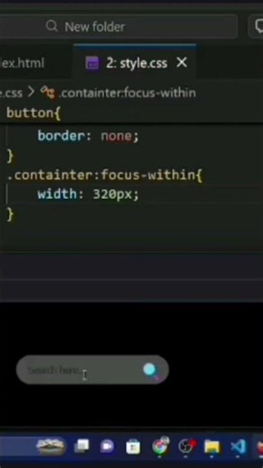Animated search bar by html & css,Part-3.#coding #webdevelopment #programming #css