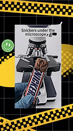 Snickers under the microscope 🔬🔬😮😮 #snickers #microscope