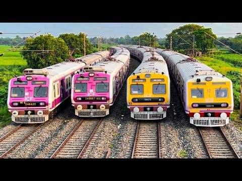 Most Beautiful Curving Train : Back To Back Howrah + Katwa + Bandel + Sealdah Local Train Skip Curve