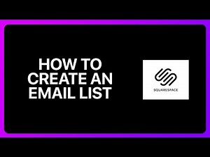 How To Create An Email List On Squarespace Tutorial