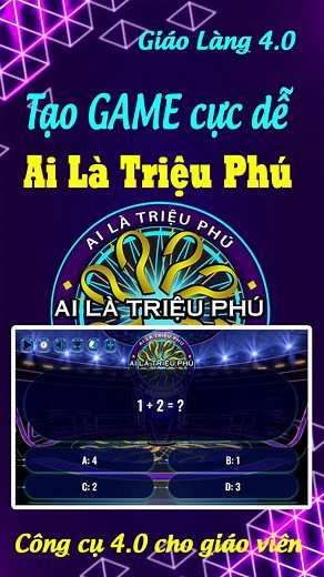 Hướng dẫn tạo Game Ai là triệu phú cực dễ! #yourhomework #dayhoctichcuc