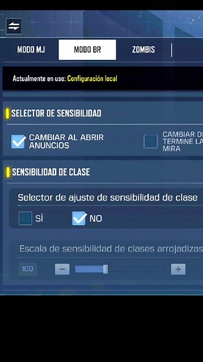 Configuración de sensibilidad en Call of Duty Móvil