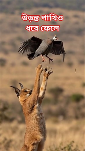 উড়ন্ত পাখিও শিকার করতে পারে। Caracals hunting skills #caracal