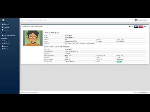 Vehicle Insurance Management System in PHP DEMO