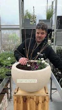 Lente compositie voor een bloembak met de Exochorda