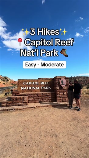 These 3 Hikes in📍Capitol Reef NP were our favorite! 👏🏽 Follow along for more budget-friendly roadtrip travels, tips, and tricks! 🚗 #capitolreefnationalpark #nationalpark #budgetfriendly #travel #creatorsearchinsights
