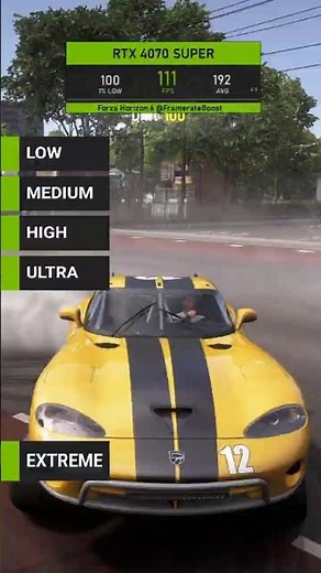 RTX 4070 SUPER VS Forza Horizon 6 Low to Extreme Graphics Comparison! #forza #forzahorizon6