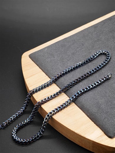 Titanium Iridescent Anodized fox Tail Chain Necklace 4mm - Etsy