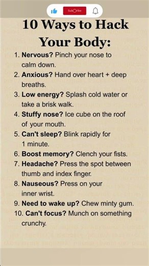 10 Smart Ways to Hack Your Body Naturally 💪🔥 #BodyHack #shortsfeed #viral #reels