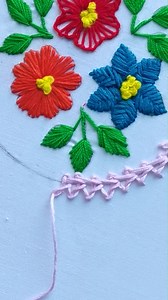 Basic double chain stitch tutorial all over border 🍁🍁#embroidery #reelsviral | Secret Hand Stitch