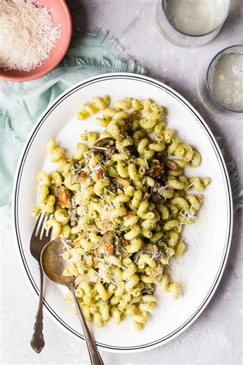 This is one of my absolute favorite quick dinners to make, whether or not I’m pressed for time. Discover my perfected copycat recipe that’s faster, less expensive, and maybe even just a little more delicious. Comment RECIPE and I'll send you a clickable link. https://www.culinaryhill.com/pesto-cavatappi/ | Culinary Hill