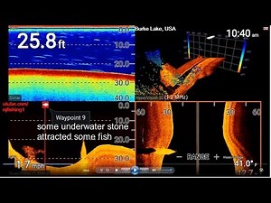 Raymarine Element 7" Mega Imaging HV100 (4 sonars in 1 screen) of Burke Lake underwater world