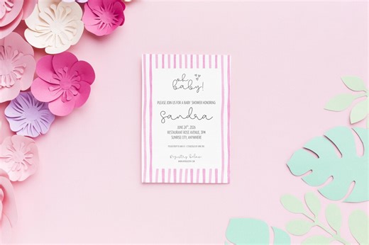 Cotton Candy Baby Shower Invitation - Classy & Editable Digital Design - Etsy
