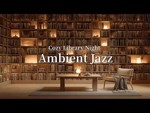 Cozy Library Night ☕📚Relaxing Ambient Jazz for Reading, Study & Sleep