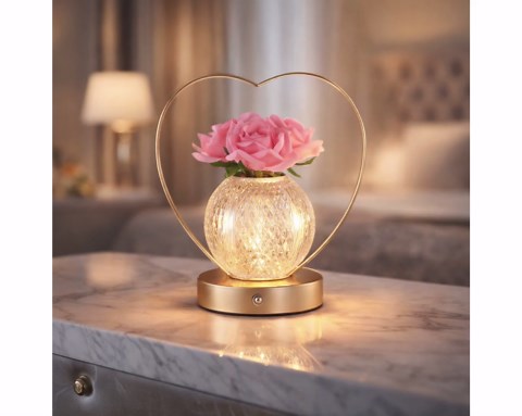 Rose Flower LED Lamp, Rechargeable Touch Night Light, Home Decor - Etsy