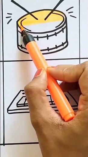 How to draw musical Instruments | Easy drawing ideas to draw Drum #shorts #youtubeshorts