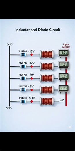 Inductor & Zener Diode Circuit with Voltmeter | 24V DC Voltage Regulation | Electronics Short