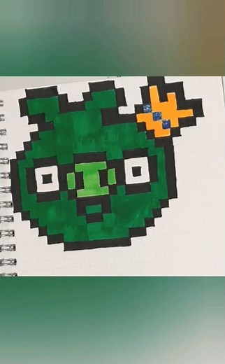 Piggy King Pixel Art 👑🐷 | Angry Birds Graph Paper Drawing That Pops!