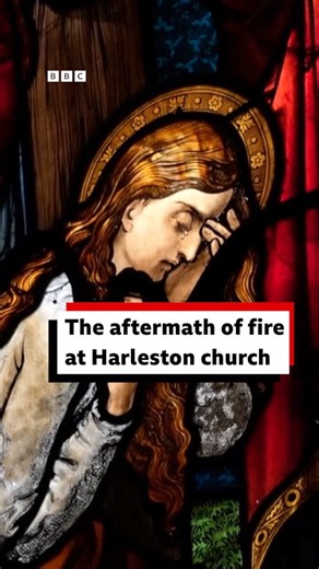 Here's an exclusive look inside Harleston church, which was damaged by fire in October. | BBC Norfolk