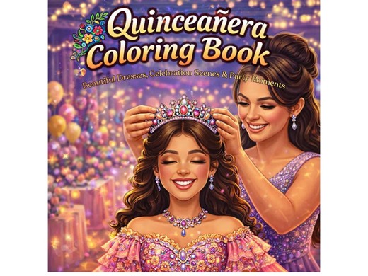 Quinceañera Coloring Pages Printable, Dresses, Ceremony Scenes, Party Moments, Instant Download - Etsy
