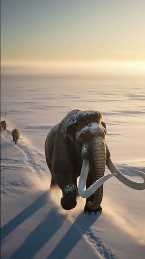 “The Last Giants: Majestic Mammoths Roam the Frozen Earth | Cinematic Aerial View”