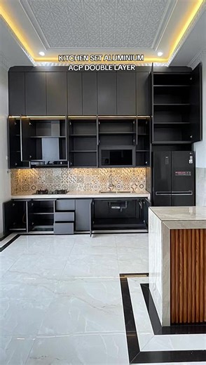 kitchen set aluminium double layer. #kitchensetaluminium #doublelayer #renovasirumah