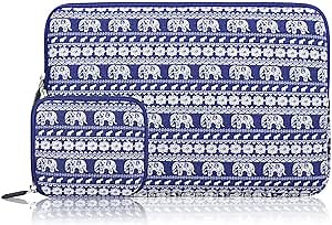 Arvok Canvas Fabric Laptop Sleeve with Extra Bag Water-Resistant Notebook Computer Case/Ultrabook Tablet Briefcase Carrying Bag/Pouch Cover for Acer/Asus/Dell/Lenovo/HP/Samsung, Black