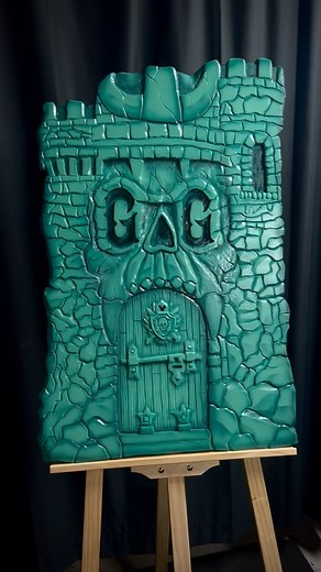 1K views · 230 reactions | Finished “Castle G-Skull” (Shallow relief carving, painted). A nostalgic piece ive always wanted to make paying homage to all things Masters of the Universe. Castle Grayskull was my #1 favourite Toy as a kid, i still vividly remember the morning i got it for Christmas…I yep also had He Man,Skeletor etc… personalized this piece with the G eyes…for all the M.O.T .U fans out there.. #mastersoftheuniverse #motu #castlegrayskull | Mr G Hoete Art | Facebook