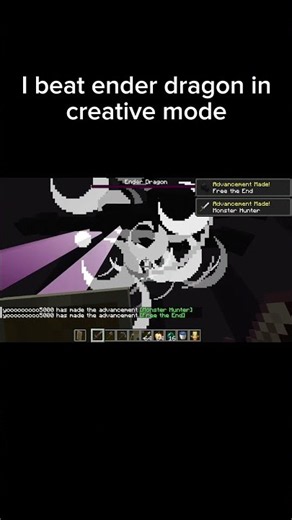 I beat ender dragon in creative mode #minecraft #enderdragon #creative #minecraftshorts #fyp